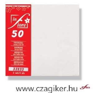 Infibra szalvéta 2r. fehér 33*33cm 50db/csomag 48cs/karton