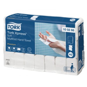 Tork Xpress Soft Multifold hajtogatott kéztörlő papír 2r.fehér 21*34cm 21*110lap/karton SCA-100288