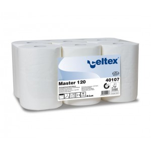 Celtex Master 120 tekercses kéztörlő autómata adagolóhoz 2r.fehér cellulóz 120 m 6tek/karton  40107