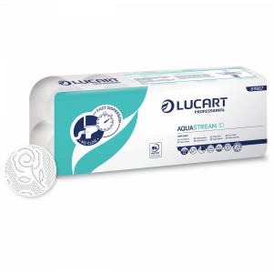 Lucart Aquastream 10  2 rétegű kistekercses toalettpapír 120 tekercs/karton  811B66