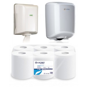 Lucart Strong 450 CF kéztörlő 6 tekercs/karton  852342