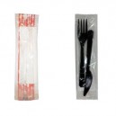 Csomagolt 2+1 műanyag Evőeszközkészlet (kés,villa,2rtg szalvéta)