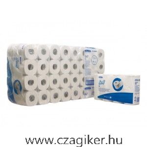 Kimbelry Clark Scott 350 kistekercses toalettpapír 350lap 2 rétegű fehér 8x8 tekercs/karton